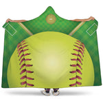 Softball Field And Ball Print Hooded Blanket