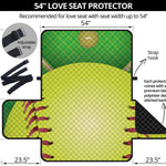 Softball Field And Ball Print Loveseat Protector