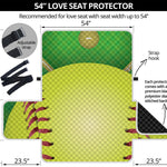 Softball Field And Ball Print Loveseat Protector