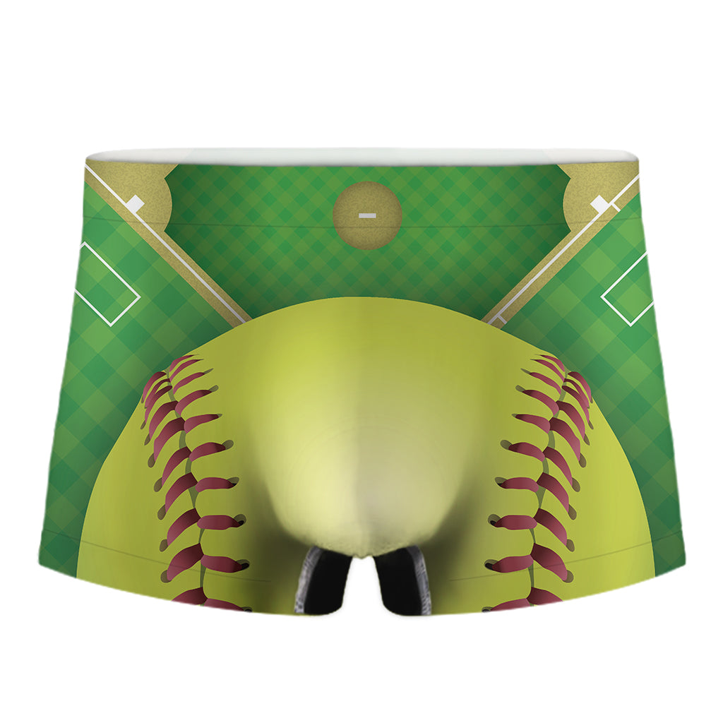 Softball Field And Ball Print Men's Boxer Briefs