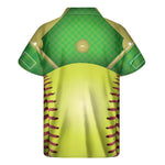 Softball Field And Ball Print Men's Short Sleeve Shirt