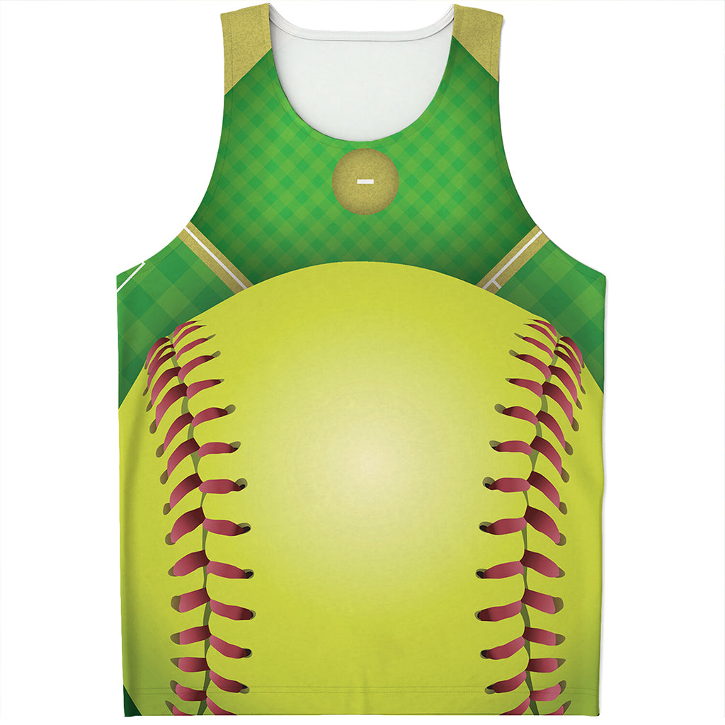 Softball Field And Ball Print Men's Tank Top