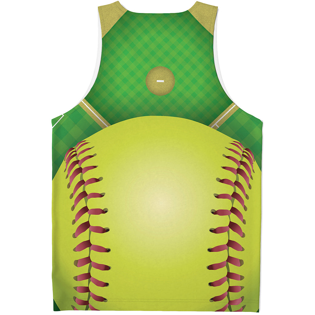 Softball Field And Ball Print Men's Tank Top