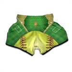 Softball Field And Ball Print Muay Thai Boxing Shorts