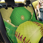 Softball Field And Ball Print Pet Car Back Seat Cover