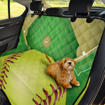 Softball Field And Ball Print Pet Car Back Seat Cover