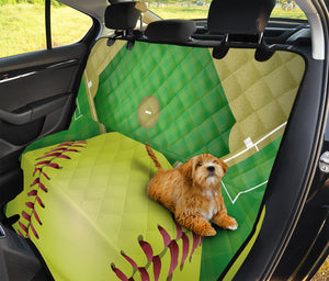 Softball Field And Ball Print Pet Car Back Seat Cover