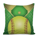 Softball Field And Ball Print Pillow Cover