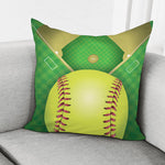 Softball Field And Ball Print Pillow Cover