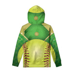 Softball Field And Ball Print Pullover Hoodie