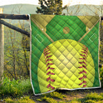 Softball Field And Ball Print Quilt