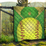 Softball Field And Ball Print Quilt