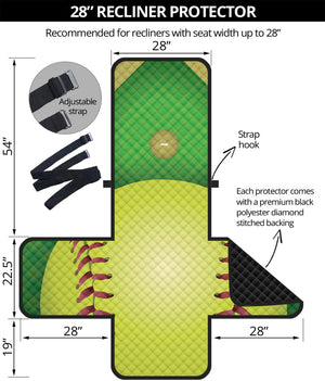 Softball Field And Ball Print Recliner Protector