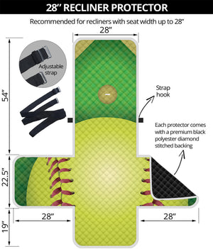 Softball Field And Ball Print Recliner Protector