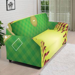 Softball Field And Ball Print Sofa Cover