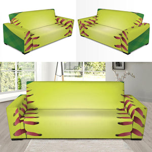 Softball Field And Ball Print Sofa Slipcover