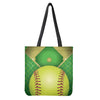 Softball Field And Ball Print Tote Bag