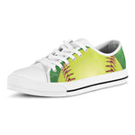 Softball Field And Ball Print White Low Top Shoes