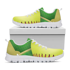 Softball Field And Ball Print White Sneakers