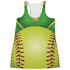 Softball Field And Ball Print Women's Racerback Tank Top