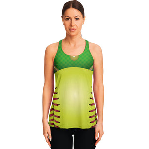 Softball Field And Ball Print Women's Racerback Tank Top