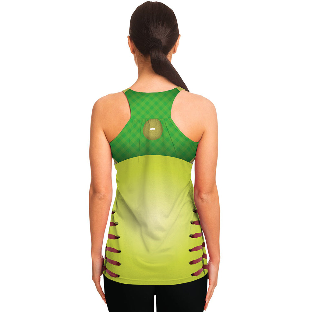 Softball Field And Ball Print Women's Racerback Tank Top