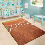 Softball Playing Field Print Area Rug