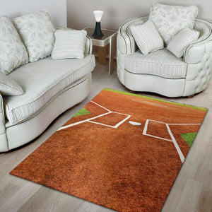 Softball Playing Field Print Area Rug