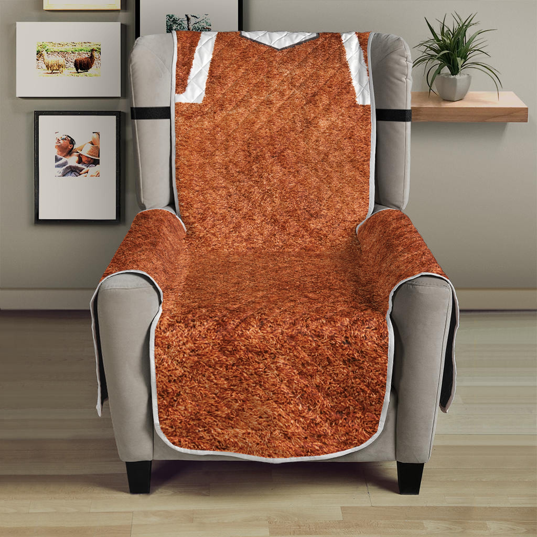 Softball Playing Field Print Armchair Protector