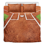 Softball Playing Field Print Duvet Cover Bedding Set