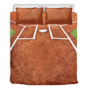 Softball Playing Field Print Duvet Cover Bedding Set