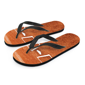 Softball Playing Field Print Flip Flops