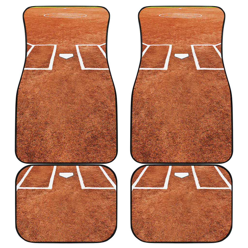 Softball Playing Field Print Front and Back Car Floor Mats