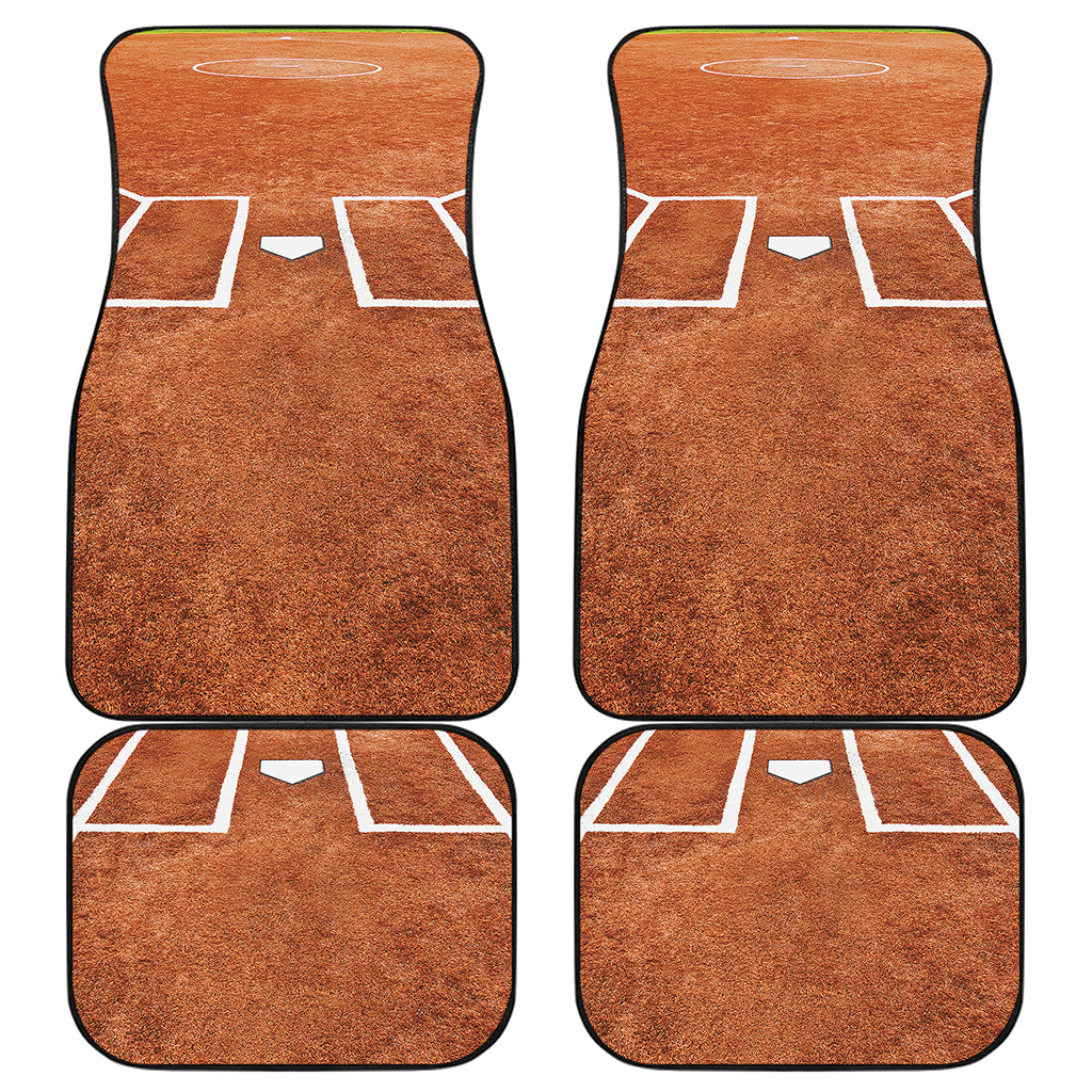 Softball Playing Field Print Front and Back Car Floor Mats