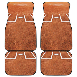 Softball Playing Field Print Front and Back Car Floor Mats