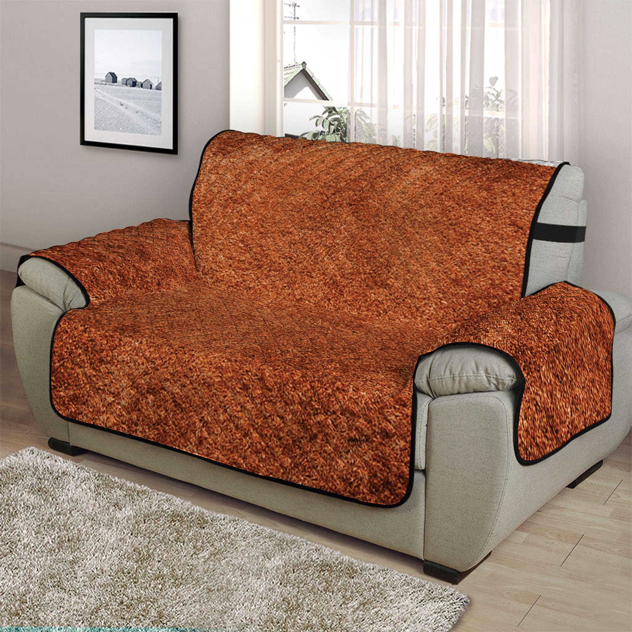 Softball Playing Field Print Half Sofa Protector