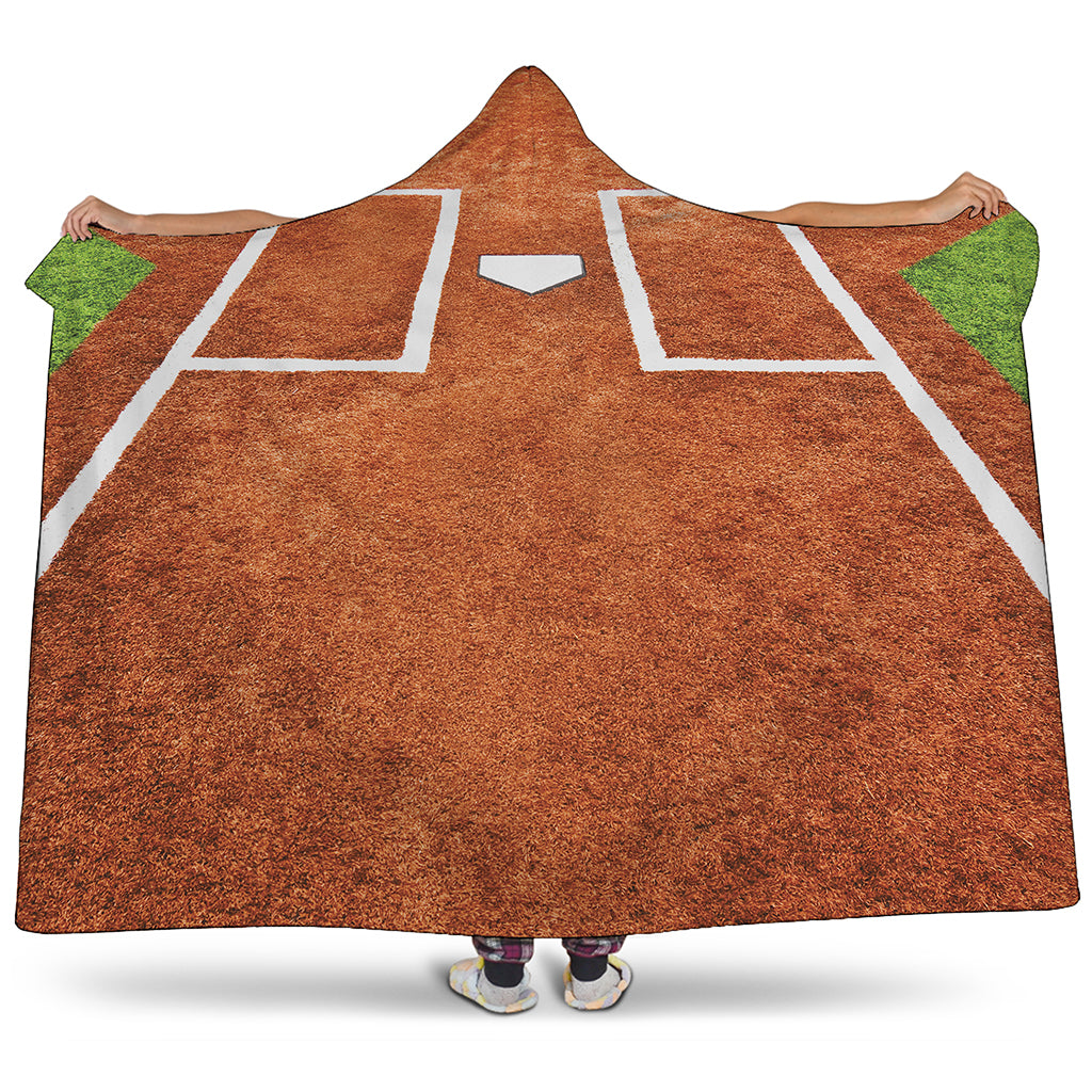 Softball Playing Field Print Hooded Blanket