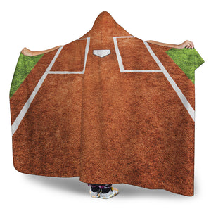 Softball Playing Field Print Hooded Blanket