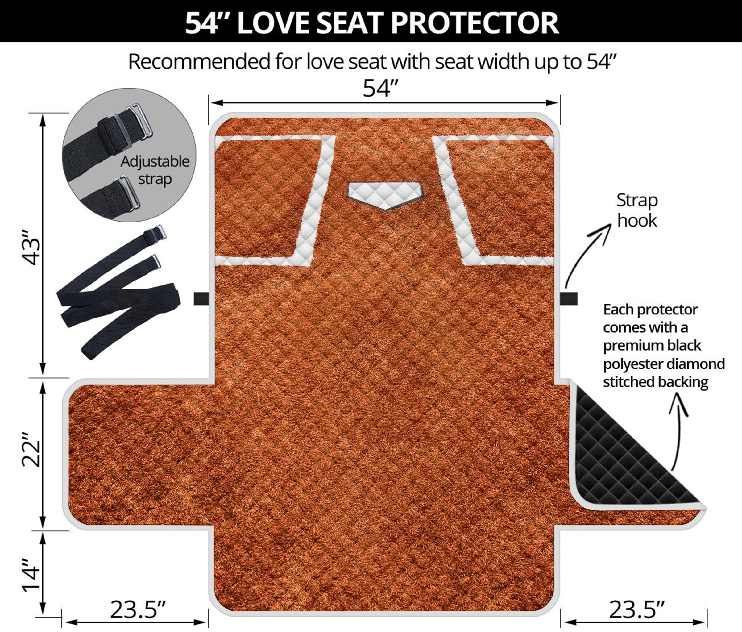 Softball Playing Field Print Loveseat Protector