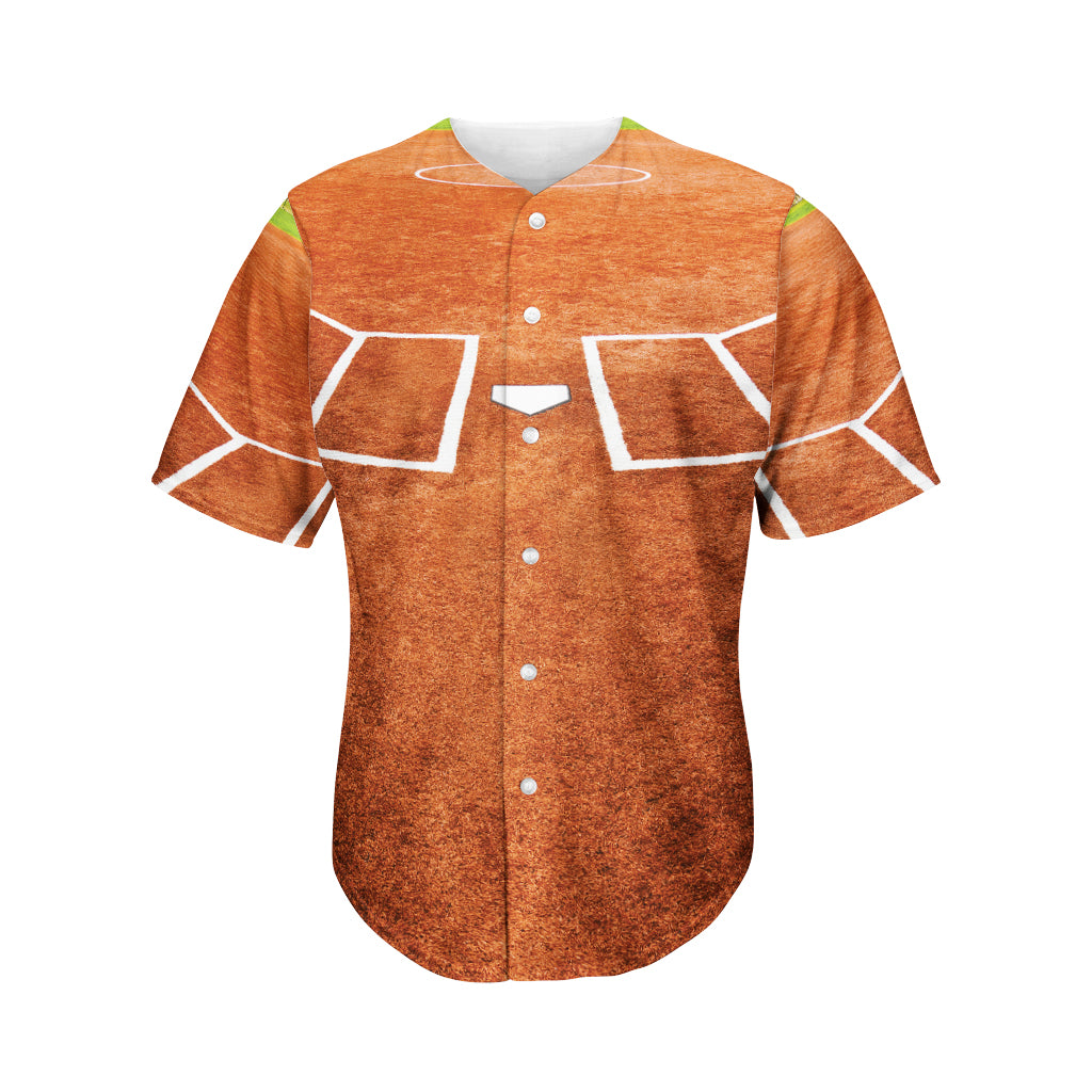 Softball Playing Field Print Men's Baseball Jersey