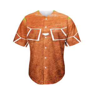 Softball Playing Field Print Men's Baseball Jersey