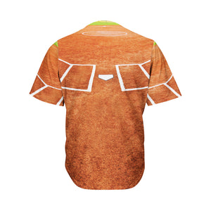 Softball Playing Field Print Men's Baseball Jersey