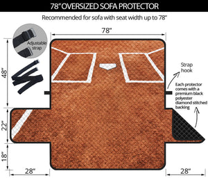 Softball Playing Field Print Oversized Sofa Protector