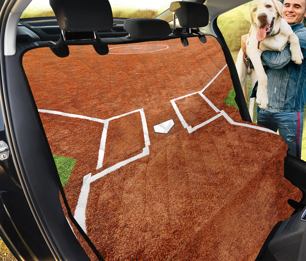 Softball Playing Field Print Pet Car Back Seat Cover