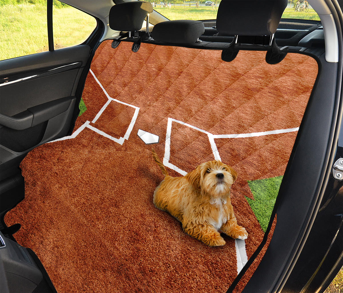 Softball Playing Field Print Pet Car Back Seat Cover