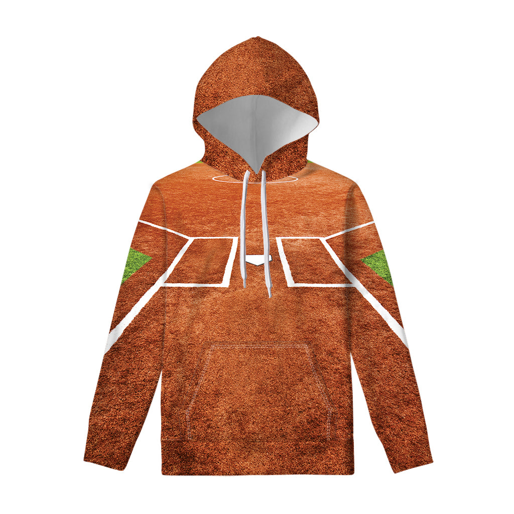 Softball Playing Field Print Pullover Hoodie