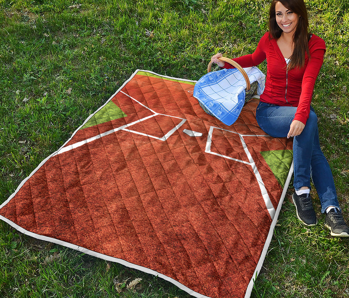 Softball Playing Field Print Quilt