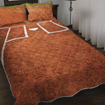 Softball Playing Field Print Quilt Bed Set