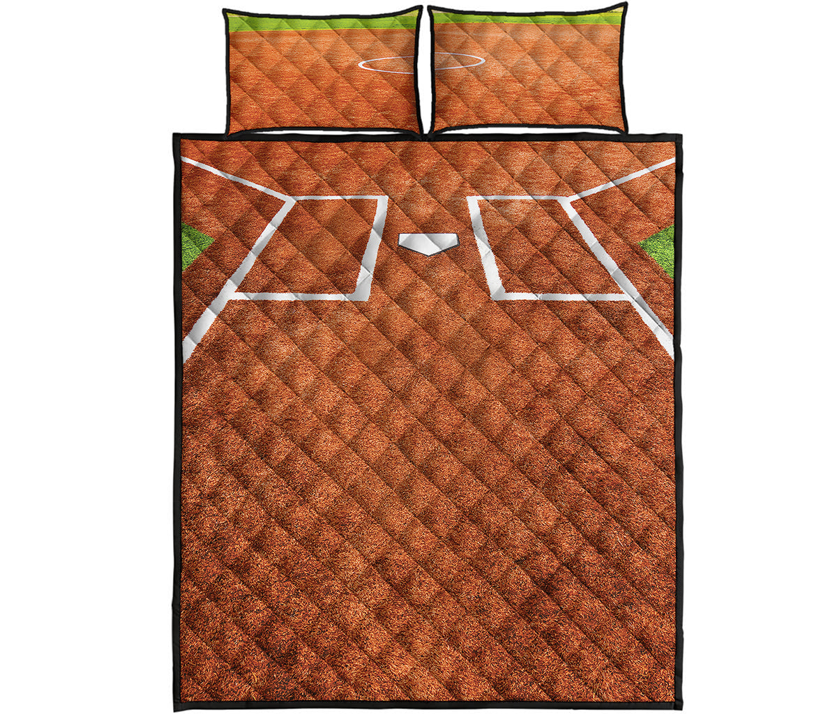 Softball Playing Field Print Quilt Bed Set