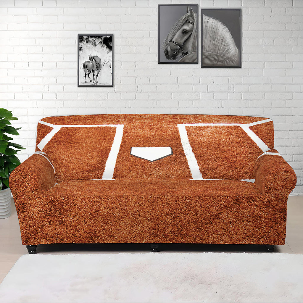 Softball Playing Field Print Sofa Cover